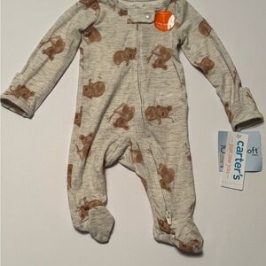 Carter's Cream and Brown Koala Print Footie